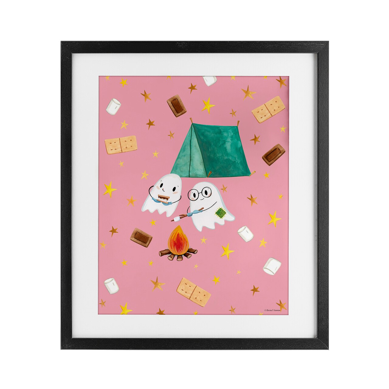 Stupell Industries Ghosts Roasting Marshmallows Framed Print Under Glass, design by Rachel Nieman